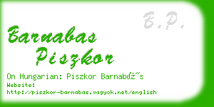 barnabas piszkor business card